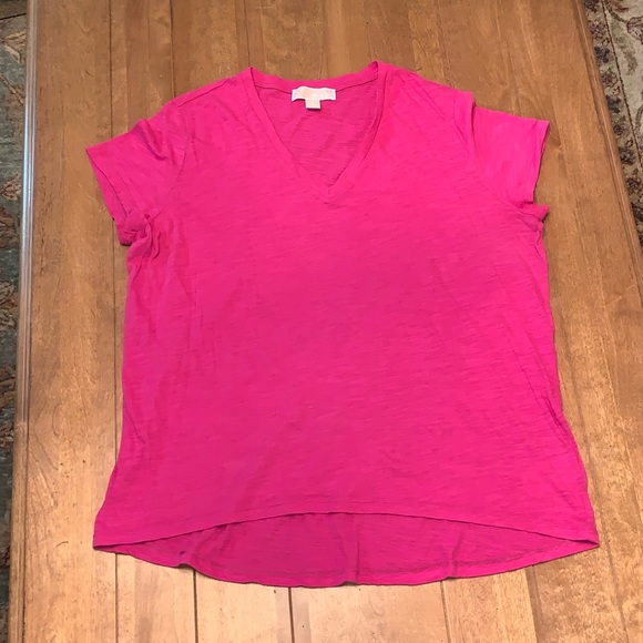 Michael Kors V-neck short sleeve top pink XL 💓 - Picture 6 of 8